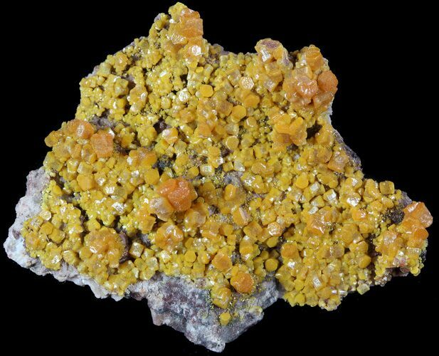 Orange Hexagonal Mimetite Crystal Cluster - Rowley Mine, AZ #49371